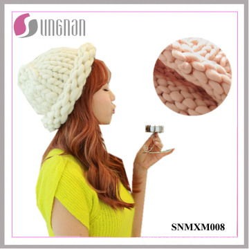 Зимние теплые модные толстые штанги ручного вязания верхушка шерсть шляпа (SNMXM008)